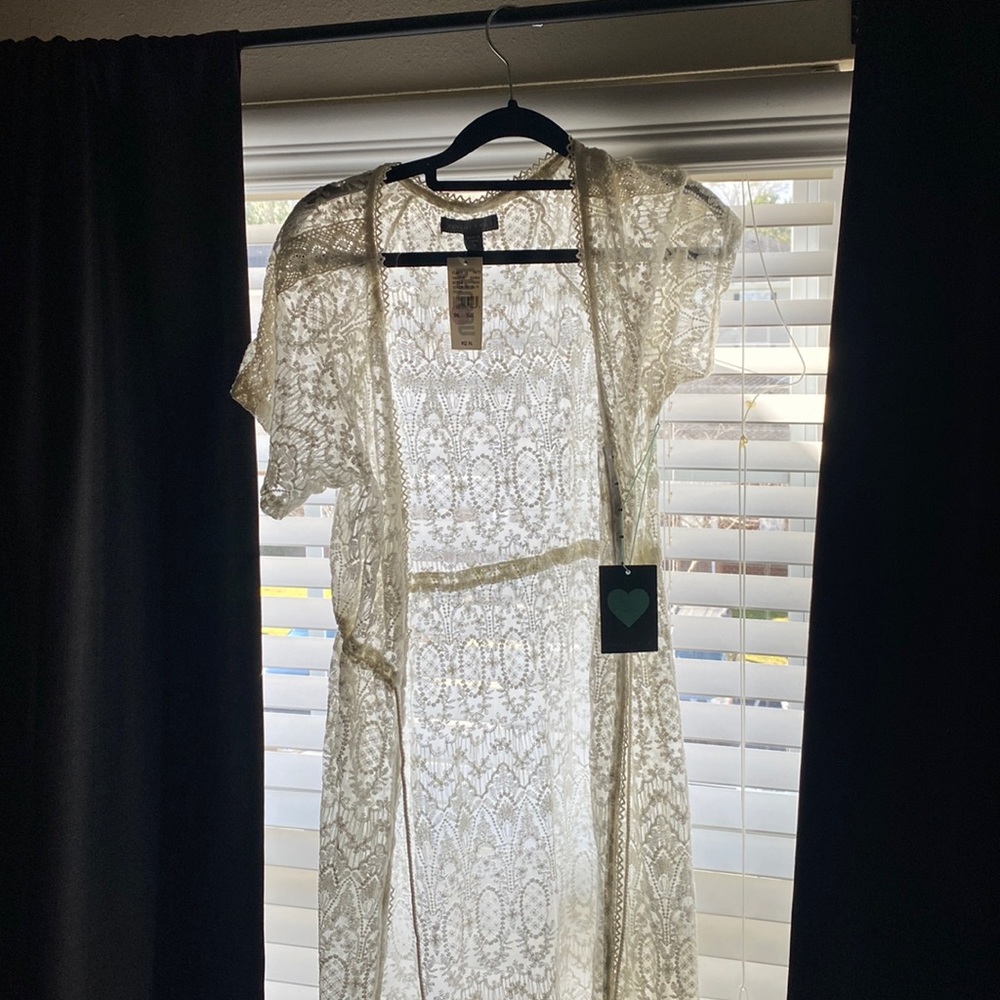 White lace cover up. Kendall & Kylie